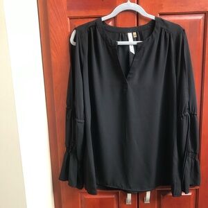 NY Collection Black Tiered Long Sleeve